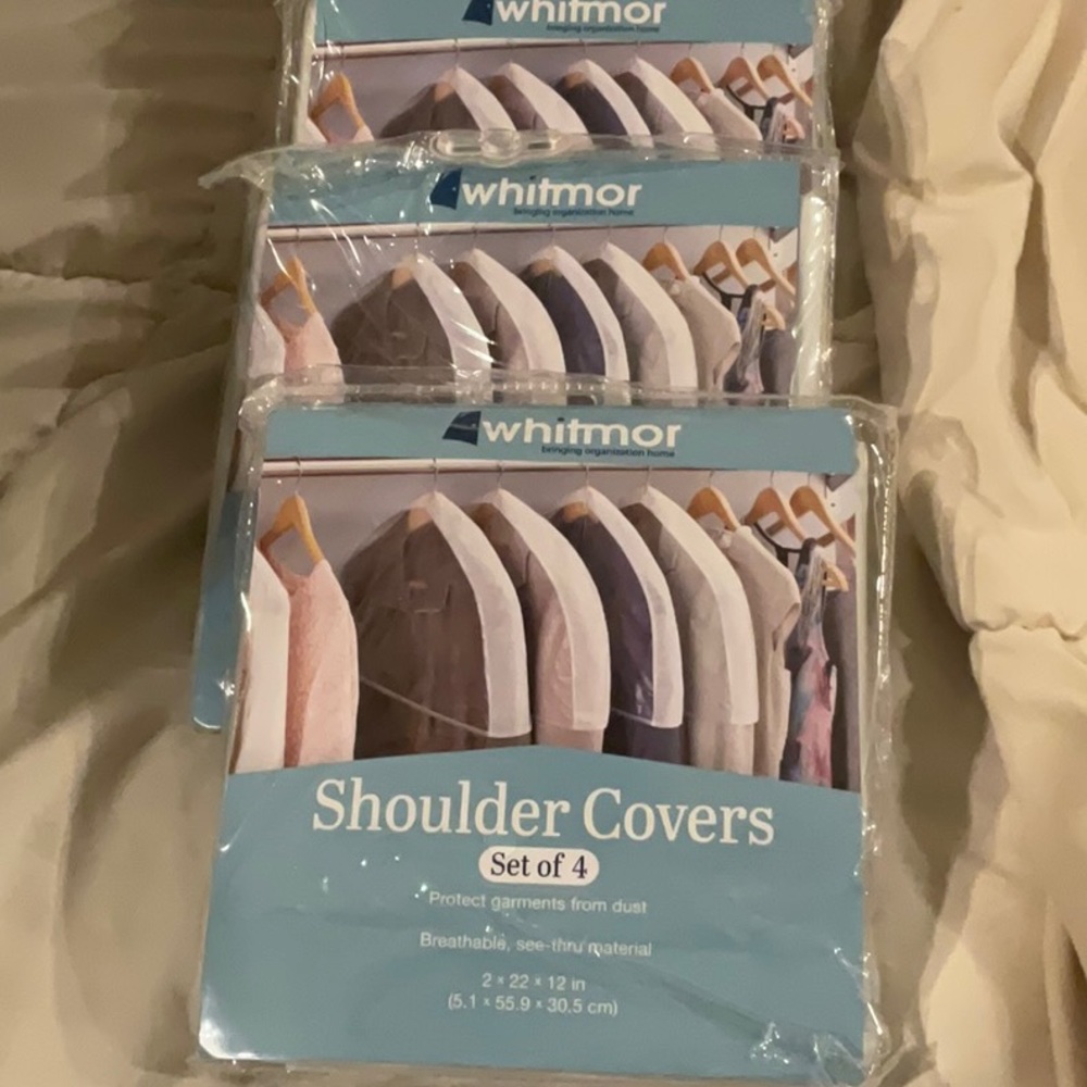 Storage solutions- Whitmor shoulder coverers. 6 packages